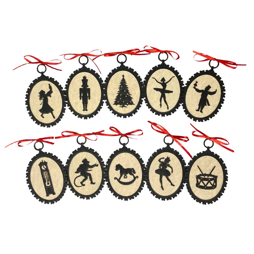 Nutcracker Christmas Silhouette Ornaments