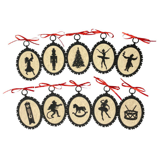 Nutcracker Christmas Silhouette Ornaments