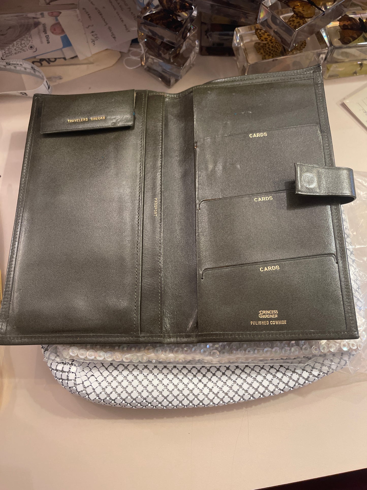 Leather passport wallet, prince garner
