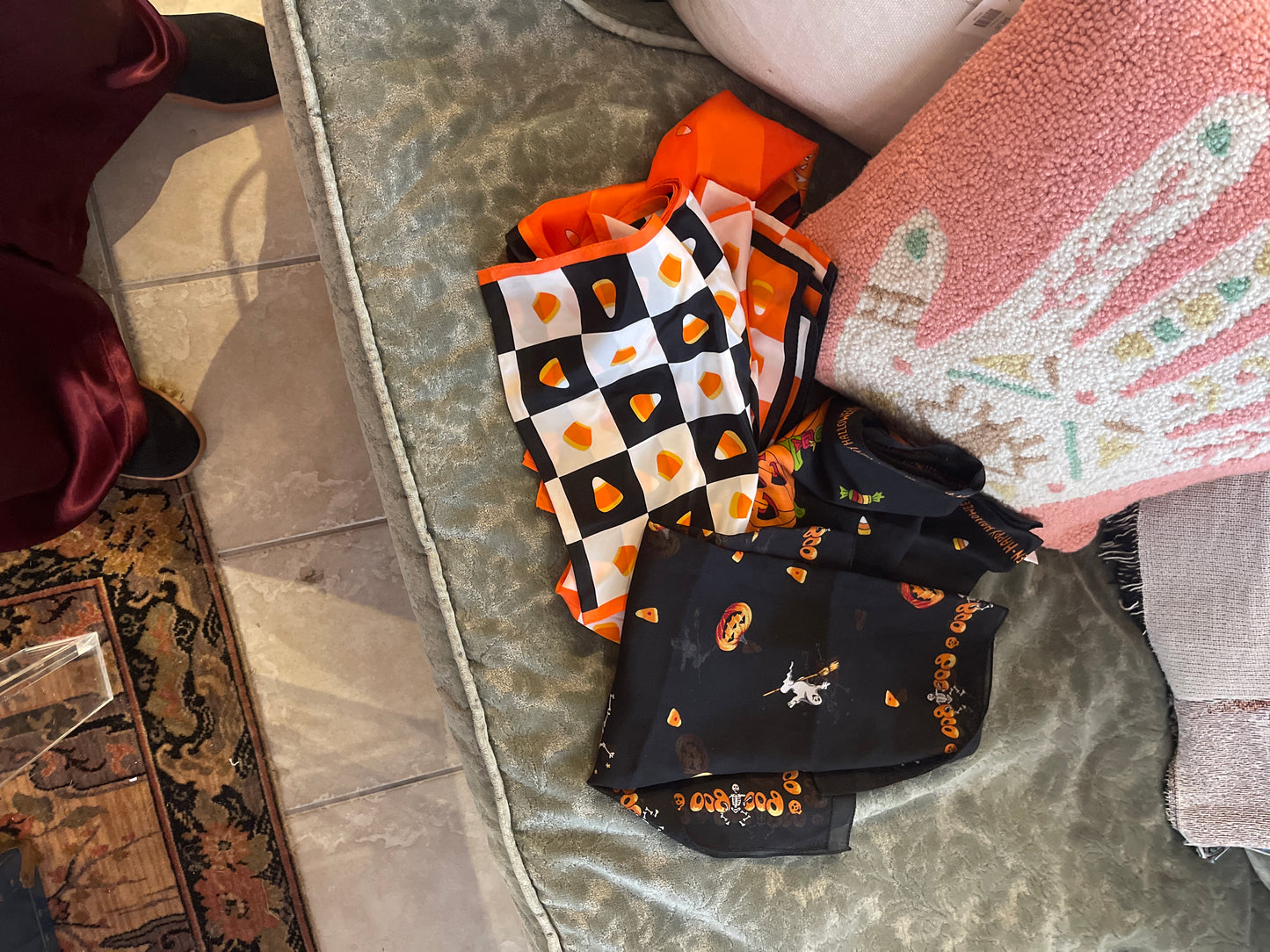 Vintage Halloween handkerchiefs and scarfs