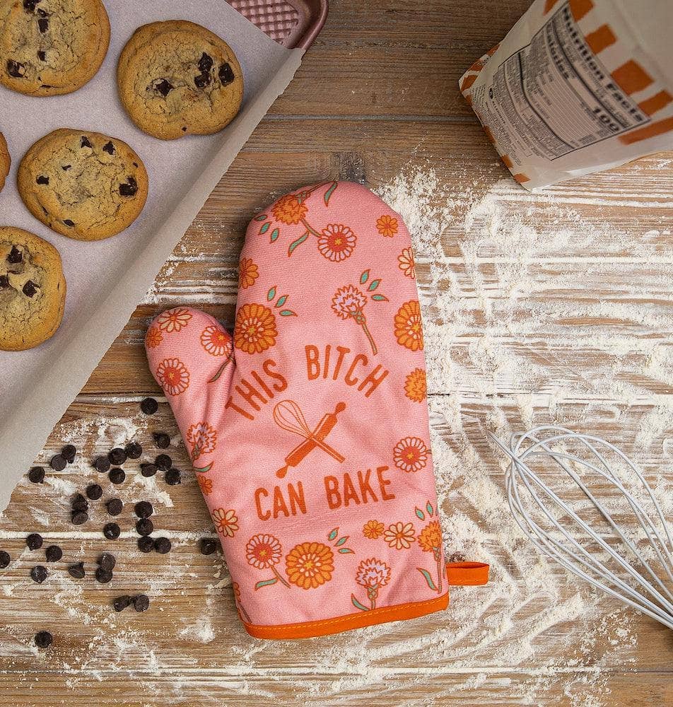 This Bitch Can Bake Oven Mitt Food Graphic Kitchen Cookware: Orange / Oven Mitt