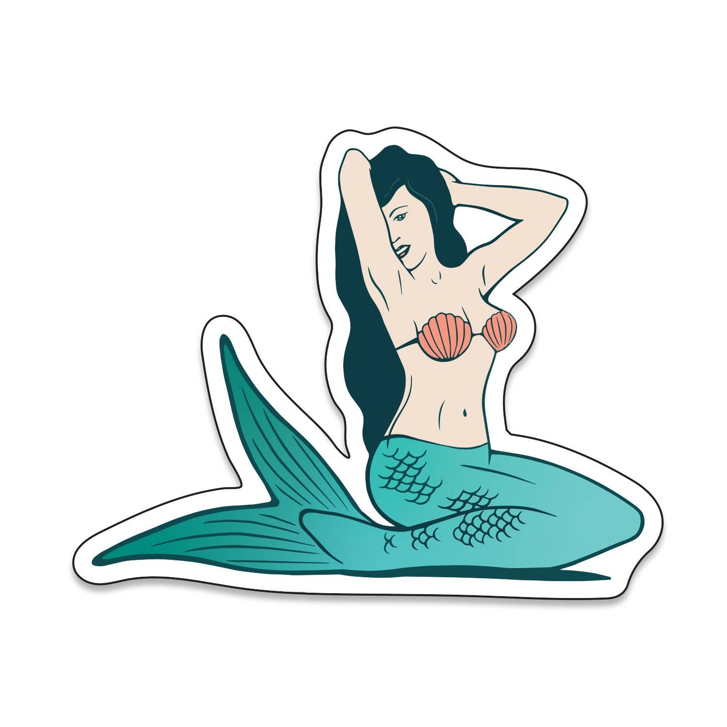 Mermaid Sticker - Pin-up Mermaid Decal