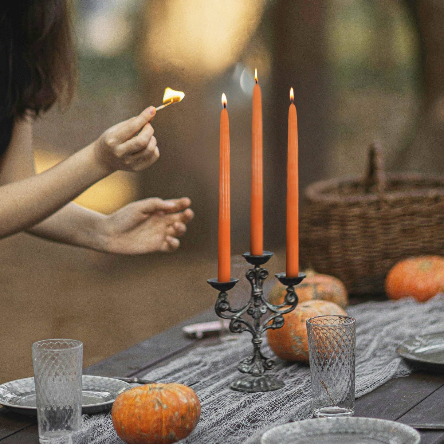 Classic Taper Candles 12" Orange
