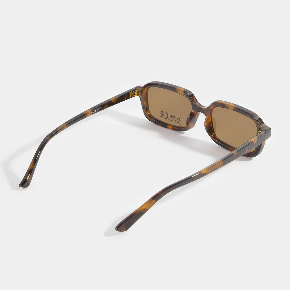 Retro Rectangle Frame Uv400 Sunglasses: ASSORTED
