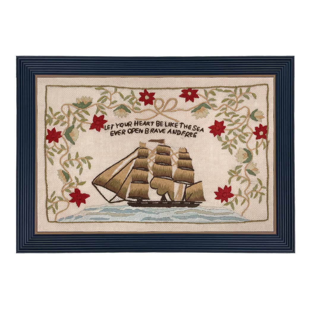 Let Your Heart Be Like The Sea Needlepoint Vintage PRINT