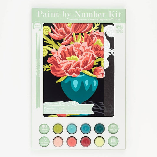 Peonies in Vase Paint-by-Number Kit
