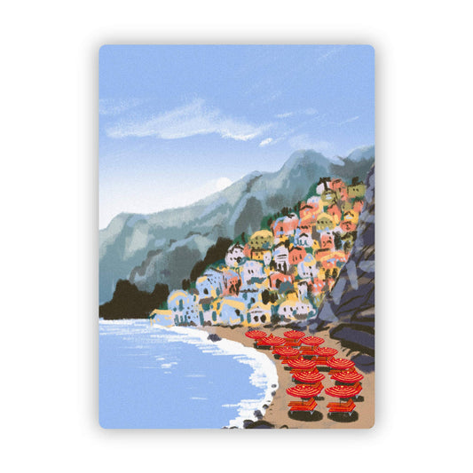 Amalfi Coast Beach Sticker