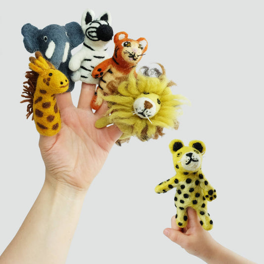 Jungle Jamboree  Felt Finger Puppets  -
