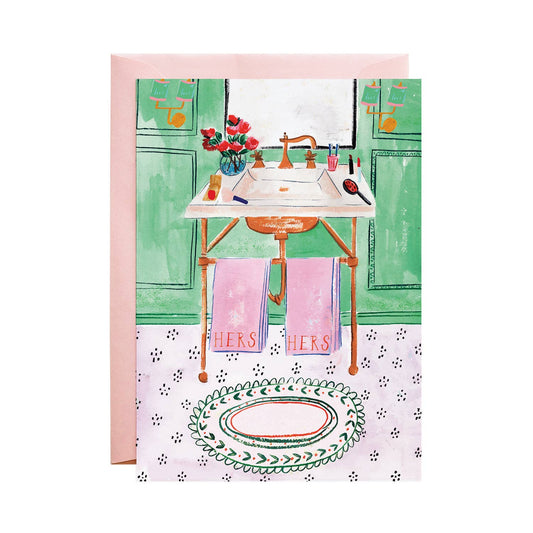 Hers and Hers Towels - Greeting Card