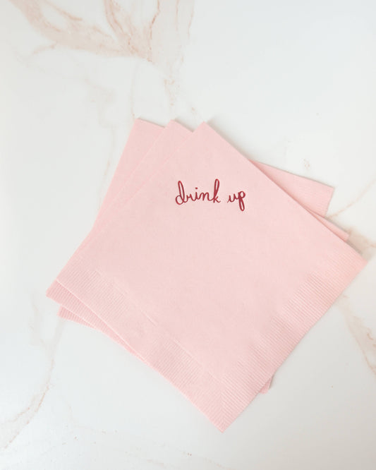 Drink Up Cocktail Paper Beverage Napkins - Set of 20