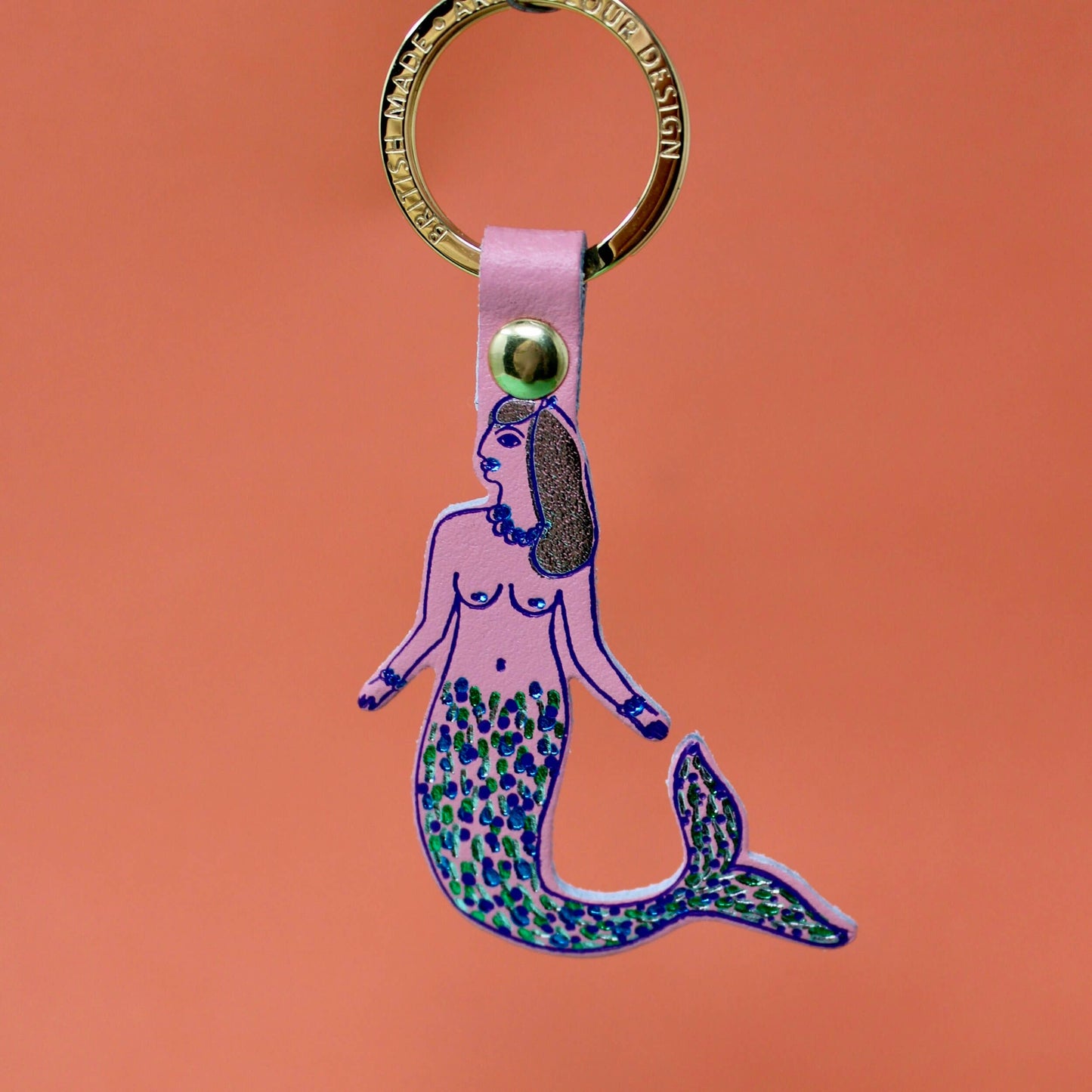 Mermaid Key Fob: Pink