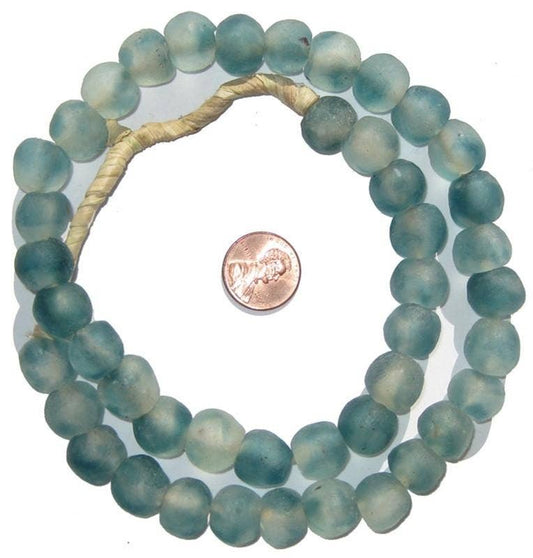 14mm Blue Wave Marine Recycled Glass Beads