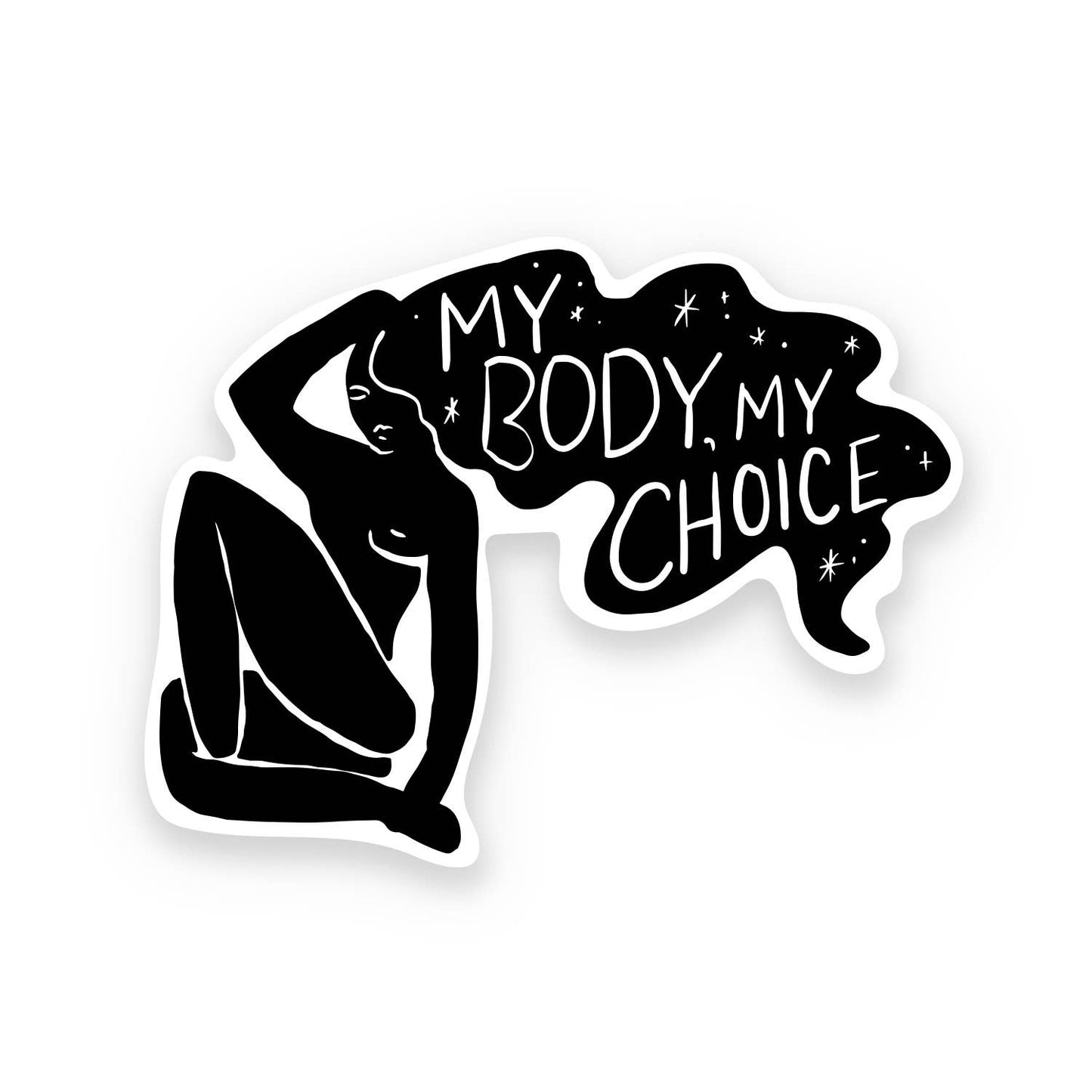 My Body Single Sticker, black