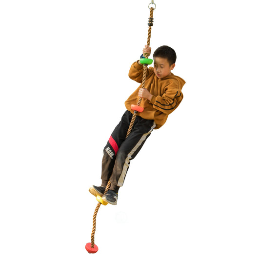 Colorful Climbing Rope with Platforms Foot Holder For Kids