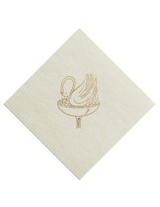 Champagne Swan Cocktail Paper Beverage Napkins - Set of 20