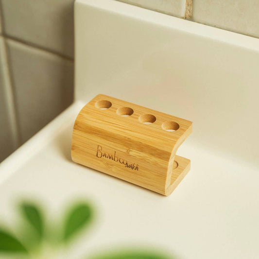 Bamboo Toothbrush Stand - 4 Tier